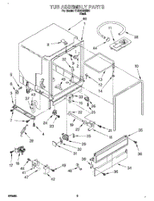 03 - Tub Assembly parts for Whirlpool Dishwasher TUD4000EB0 from AppliancePartsPros.com
