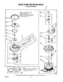 06 - 3367441 Pump And Motor parts for Whirlpool Dishwasher DU9700XR2 from AppliancePartsPros.com