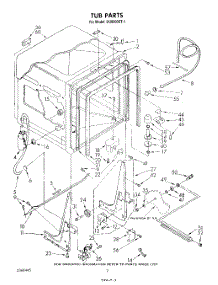 02 - Tub , Lit / Optional parts for Whirlpool Dishwasher DU8300XT1 from AppliancePartsPros.com