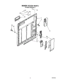 02 - Inner Door parts for Whirlpool Dishwasher DU4099XX0 from AppliancePartsPros.com