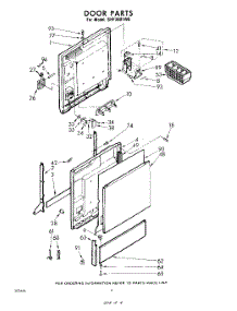 03 - Door parts for Whirlpool Dishwasher SHF3801W0 from AppliancePartsPros.com