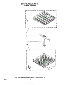 05 - Dishrack parts for Whirlpool Dishwasher SHF3801W0 from AppliancePartsPros.com