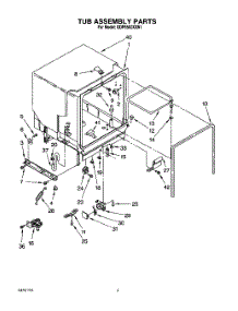 04 - Tub Assembly parts for Whirlpool Dishwasher GDP8500XXN1 from AppliancePartsPros.com