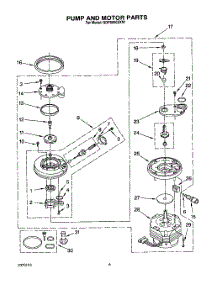 05 - Pump And Motor parts for Whirlpool Dishwasher GDP8500XXN1 from AppliancePartsPros.com