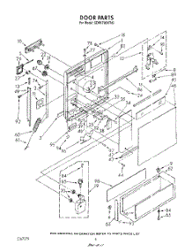 03 - Door parts for Whirlpool Dishwasher GDP8700XTN3 from AppliancePartsPros.com