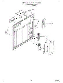02 - Inner Door parts for Whirlpool Dishwasher 7DU912PFGQ0 from AppliancePartsPros.com