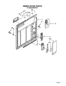 03 - Inner Door parts for Whirlpool Dishwasher DU8016XX5 from AppliancePartsPros.com