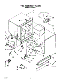 04 - Tub Assembly parts for Whirlpool Dishwasher DU8016XX5 from AppliancePartsPros.com