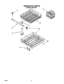 07 - Dishrack parts for Whirlpool Dishwasher DU8016XX5 from AppliancePartsPros.com