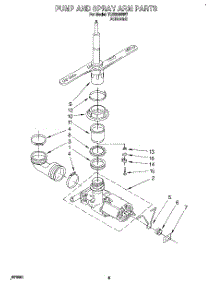 04 - Pump And Spray Arm parts for Whirlpool Dishwasher TUD2000W7 from AppliancePartsPros.com