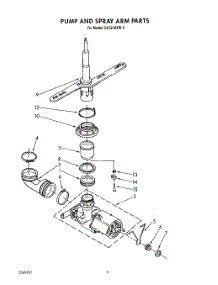 04 - Pump And Spray Arm parts for Whirlpool Dishwasher DU5216XW0 from AppliancePartsPros.com