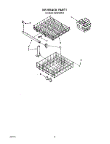06 - Dishrack parts for Whirlpool Dishwasher DU5216XW0 from AppliancePartsPros.com