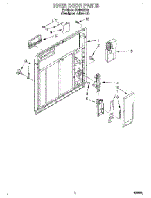 02 - Inner Door parts for Whirlpool Dishwasher DU8560XX0 from AppliancePartsPros.com