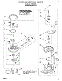 04 - Pump And Motor parts for Whirlpool Dishwasher DU8560XX0 from AppliancePartsPros.com