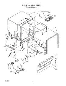 03 - Tub Assembly parts for Whirlpool Dishwasher DU5000XW1 from AppliancePartsPros.com