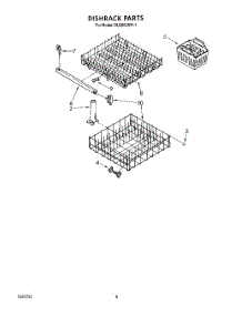 06 - Dishrack parts for Whirlpool Dishwasher DU5000XW1 from AppliancePartsPros.com