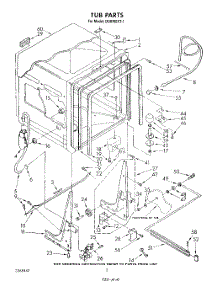 02 - Tub , Literature And Optional parts for Whirlpool Dishwasher DU8700XT1 from AppliancePartsPros.com