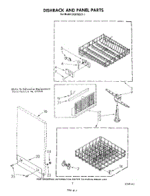 05 - Dishrack And Panel parts for Whirlpool Dishwasher DU8700XT1 from AppliancePartsPros.com