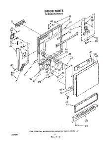 03 - Door parts for Whirlpool Dishwasher DU7200XS5 from AppliancePartsPros.com