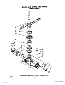 05 - Pump And Spray Arm parts for Whirlpool Dishwasher DU8000XX0 from AppliancePartsPros.com