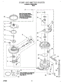 04 - Pump And Motor parts for Whirlpool Dishwasher DU930QWDB0 from AppliancePartsPros.com
