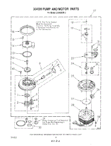 06 - 304599 Pump And Motor parts for Whirlpool Dishwasher DU9000XR0 from AppliancePartsPros.com