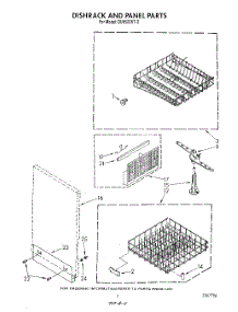 05 - Dishrack And Panel parts for Whirlpool Dishwasher DU8500XT3 from AppliancePartsPros.com