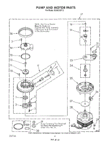 06 - Pump And Motor parts for Whirlpool Dishwasher DU8500XT3 from AppliancePartsPros.com