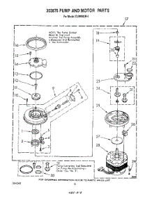 05 - 303876 Pump And Motor parts for Whirlpool Dishwasher DU9900XR0 from AppliancePartsPros.com