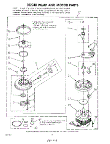 05 - 302740 Pump And Motor parts for Whirlpool Dishwasher DU9900XL0 from AppliancePartsPros.com