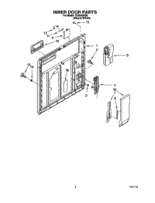 02 - Inner Door parts for Whirlpool Dishwasher DU9450XB0 from AppliancePartsPros.com