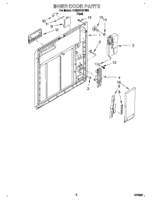 02 - Inner Door parts for Whirlpool Dishwasher DU925QWDB0 from AppliancePartsPros.com