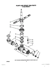05 - Pump And Spray Arm parts for Whirlpool Dishwasher DU8000XX1 from AppliancePartsPros.com