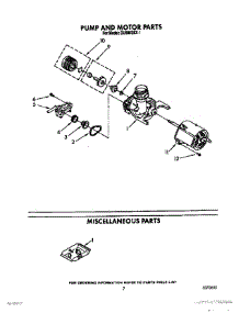 06 - Pump And Motor, Miscellaneous parts for Whirlpool Dishwasher DU8000XX1 from AppliancePartsPros.com