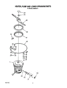 04 - Heater,Pump And Lower Sprayarm parts for Whirlpool Dishwasher DU8900XT1 from AppliancePartsPros.com