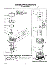 06 - 3367725 Pump And Motor parts for Whirlpool Dishwasher DU8900XT1 from AppliancePartsPros.com