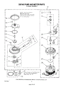06 - 3367443 Pump And Motor parts for Whirlpool Dishwasher DU6000XR1 from AppliancePartsPros.com