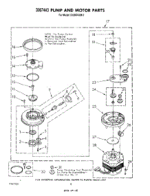 06 - 3367443 Pump And Motor parts for Whirlpool Dishwasher DU5004XM2 from AppliancePartsPros.com