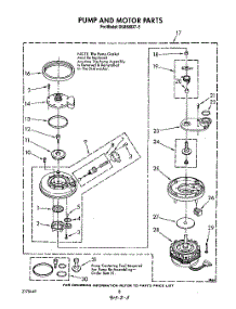06 - Pump And Motor parts for Whirlpool Dishwasher DU8500XT5 from AppliancePartsPros.com