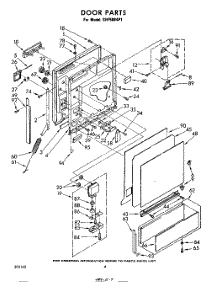 03 - Door parts for Whirlpool Dishwasher SHF5884P1 from AppliancePartsPros.com