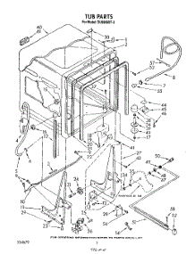 02 - Tub , Lit / Optional parts for Whirlpool Dishwasher DU8900XT3 from AppliancePartsPros.com