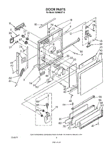 03 - Door parts for Whirlpool Dishwasher DU8900XT3 from AppliancePartsPros.com