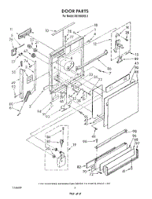 03 - Door parts for Whirlpool Dishwasher DU7600XS3 from AppliancePartsPros.com