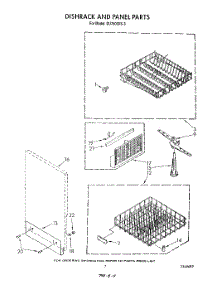 05 - Dishrack And Panel parts for Whirlpool Dishwasher DU7600XS3 from AppliancePartsPros.com