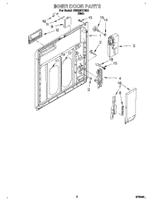 02 - Inner Door parts for Whirlpool Dishwasher DU980QPDB2 from AppliancePartsPros.com