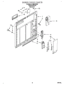 02 - Inner Door parts for Whirlpool Dishwasher DU8016XB0 from AppliancePartsPros.com