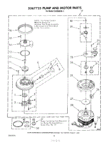 06 - 3367725 Pump And Motor parts for Whirlpool Dishwasher DU9500XS1 from AppliancePartsPros.com