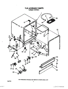 04 - Tub Assembly parts for Whirlpool Dishwasher LUD2100X0 from AppliancePartsPros.com