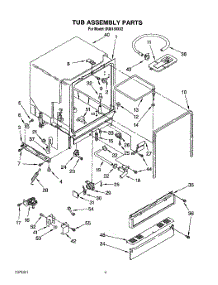 04 - Tub Assembly, Lit / Optional parts for Whirlpool Dishwasher DU8150XX2 from AppliancePartsPros.com