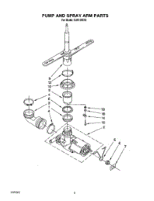 05 - Pump And Spray Arm parts for Whirlpool Dishwasher DU8150XX2 from AppliancePartsPros.com